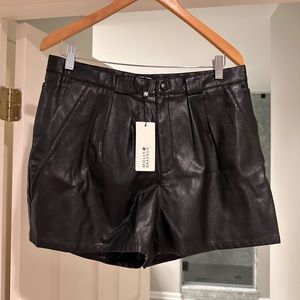 Molly Bracken Black Leather Shorts